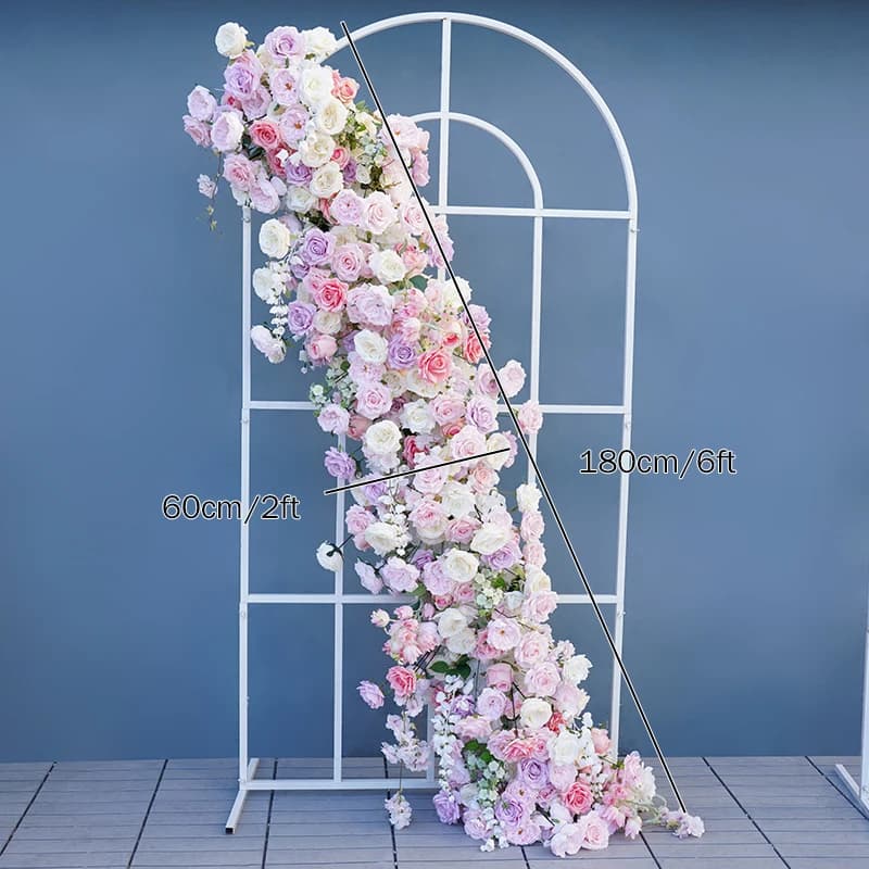 Wedding Backdrop Decor Table Centerpiece Flower Ball Pink Purple Rose Peony Greenery Hang Floral Row Banquet Prop Window Display
