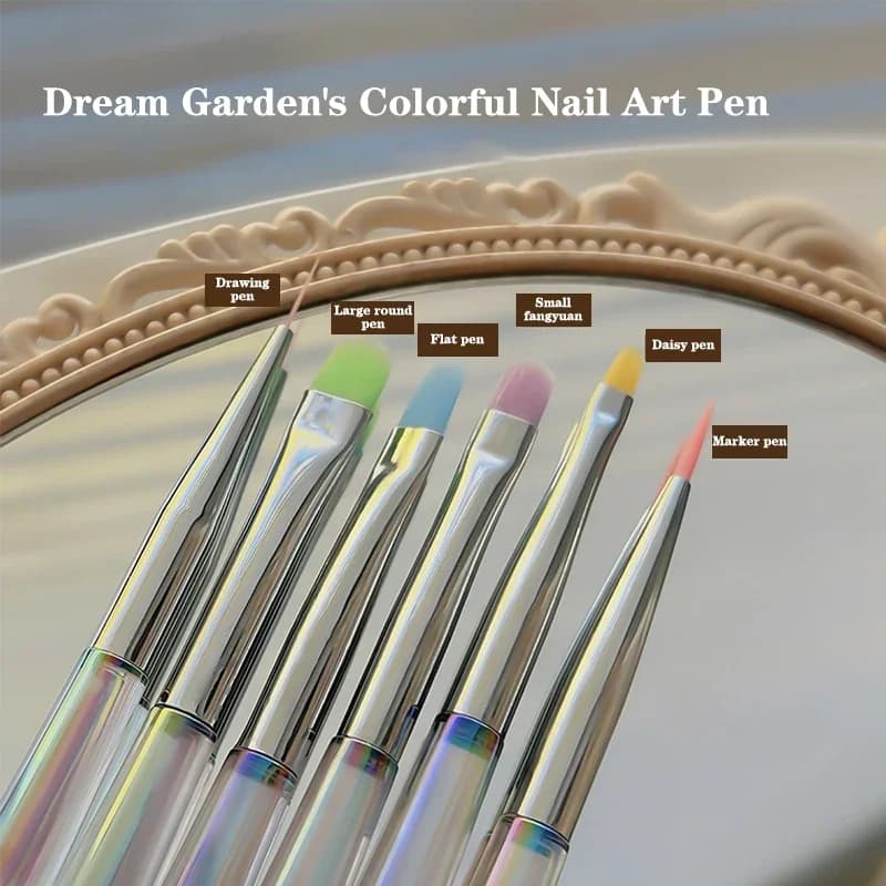 Nail Design Art Pen Aurora Transparent Brush Painting Brush Uv Gel Extension Drawing Carving Pen Diy Manicure Tool Nail Brush