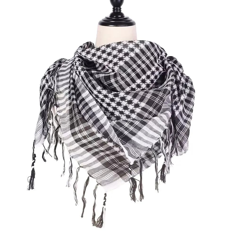 Arabic Scarf Large Arab Shemagh Headscarf with Tassel Costume Head Neck Scarf Head Neck Face Wrap for Men Women