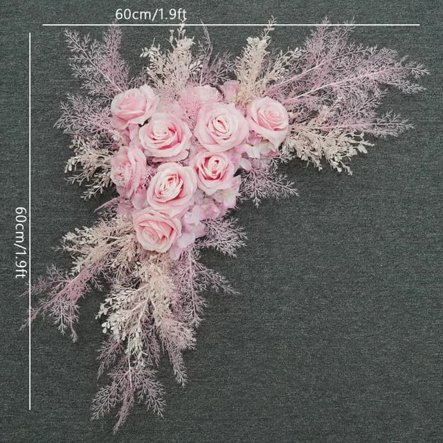 White Silk Flower Row Wedding Arch Backdrop
