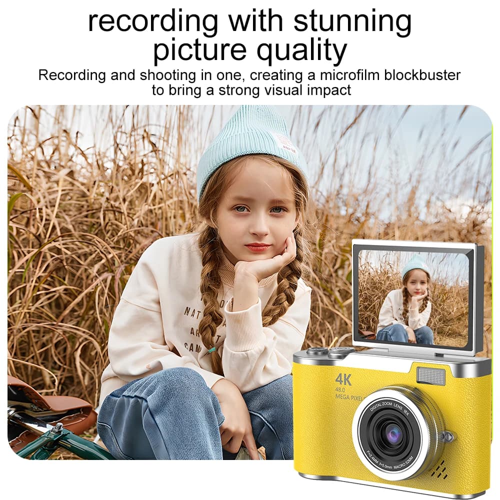 Kids Digital Camera with 8X Zoom and Flip Screen