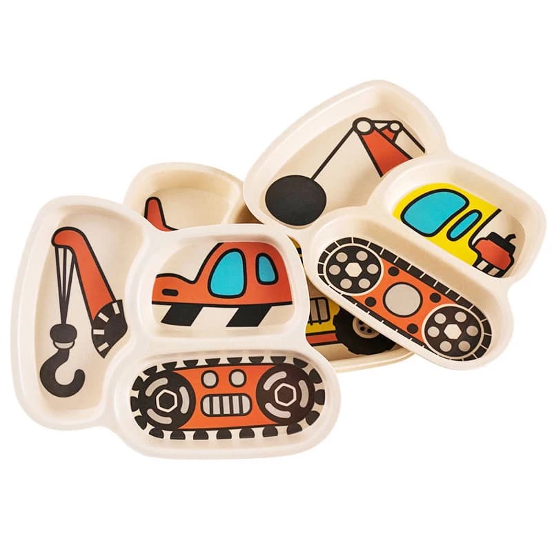 Kids Divided Plate Set With Fork and Spoon