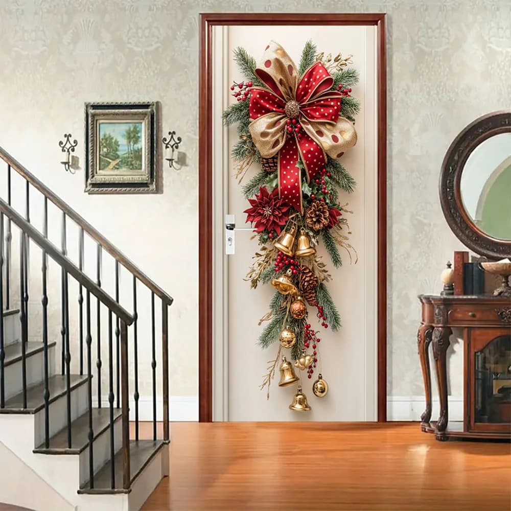 Red Bells and Green Leaves Hanging Wall Decoration