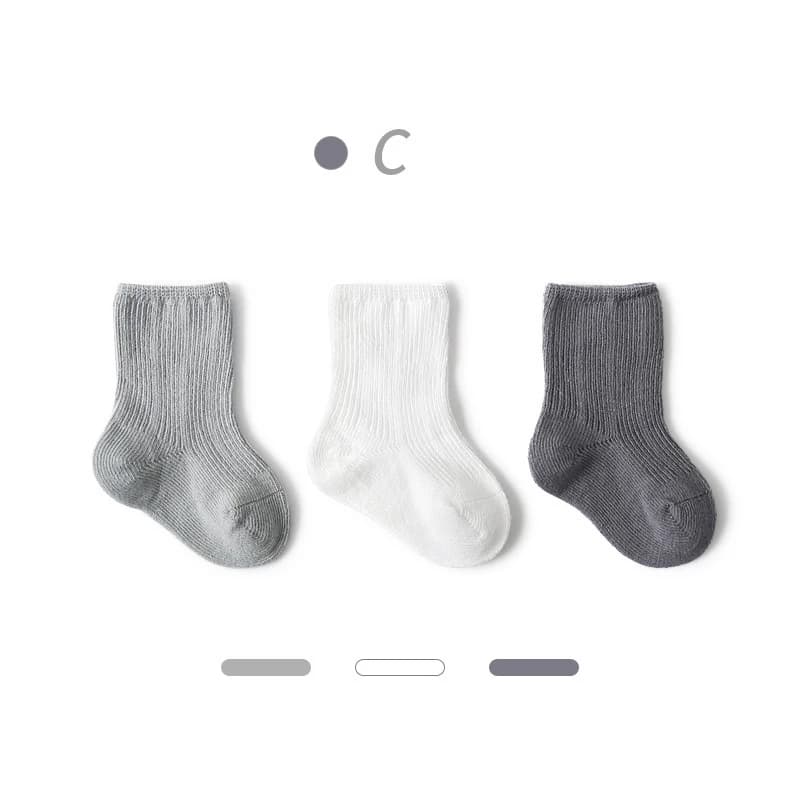 Cotton Baby Socks 3-Pairs Newborn to Toddler