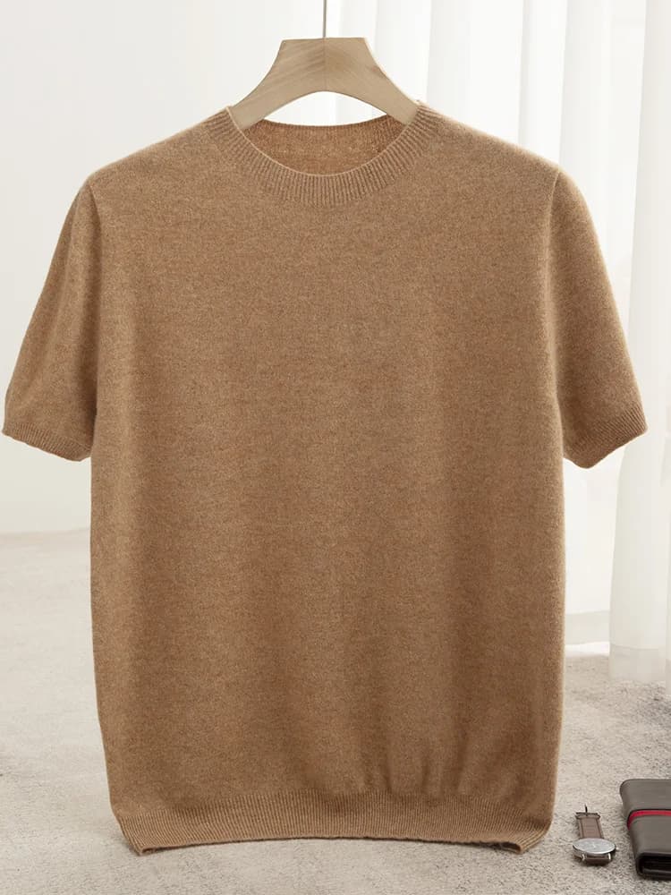Men's Merino Wool Short Sleeve Sweater