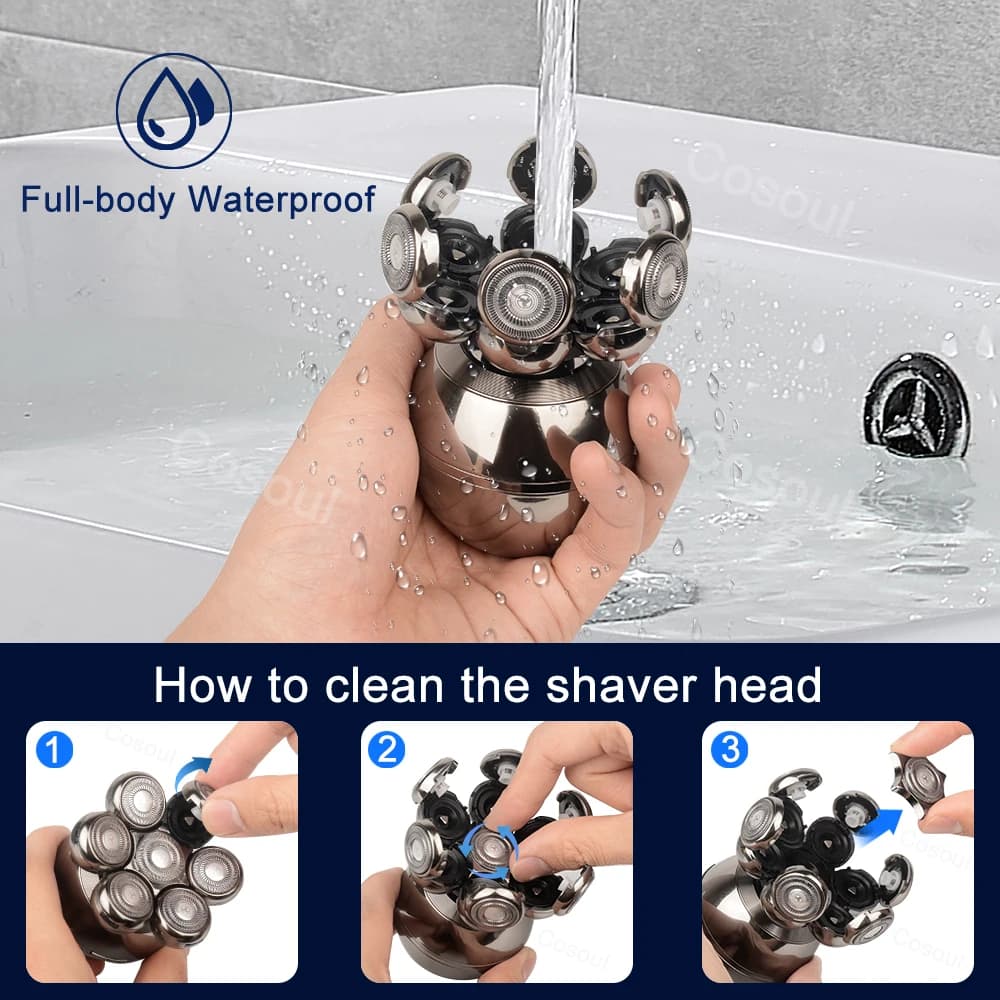 7-Head Electric Shaver and Hair Clipper for Men