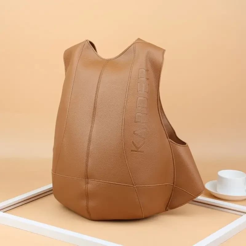Korean Style PU Leather School Backpack