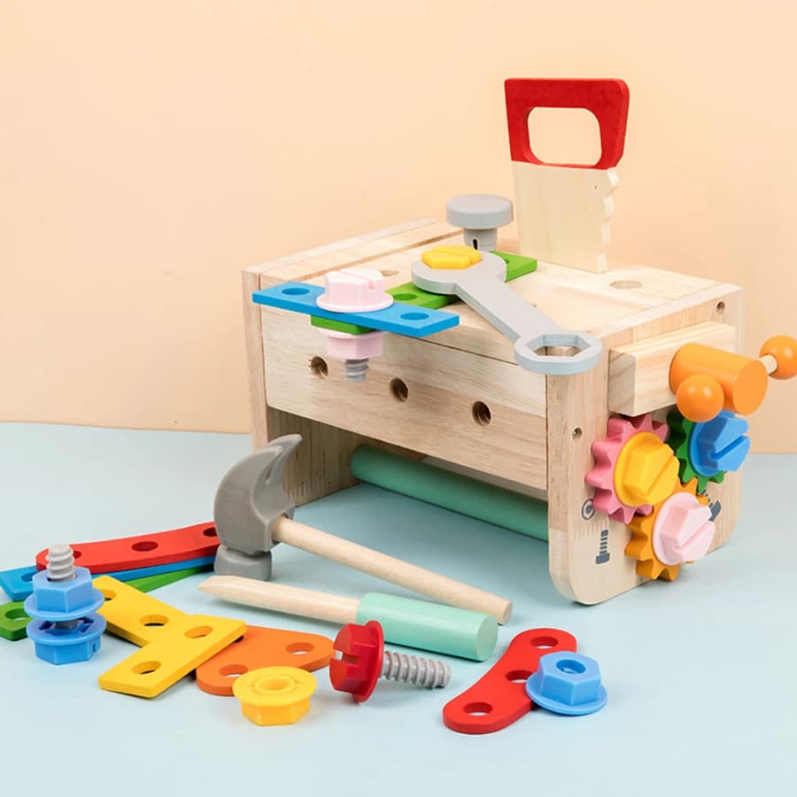 Wooden Kids Tool Bench Workbench Set