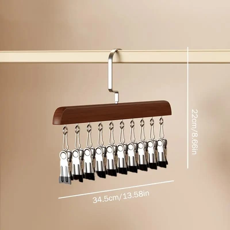 Closet Organizer With 10/12 Clips, Space Saving Hanging Closet Organizer, Space-Saving Hat Scarf Clothespins