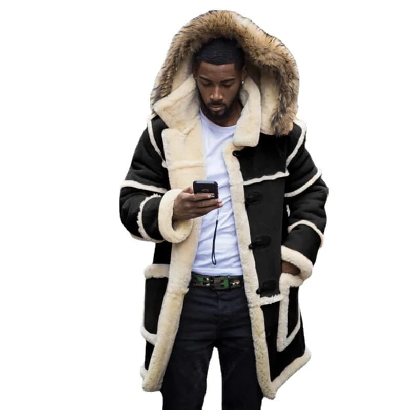 Men's Winter Hooded Cotton-Padded Overcoat