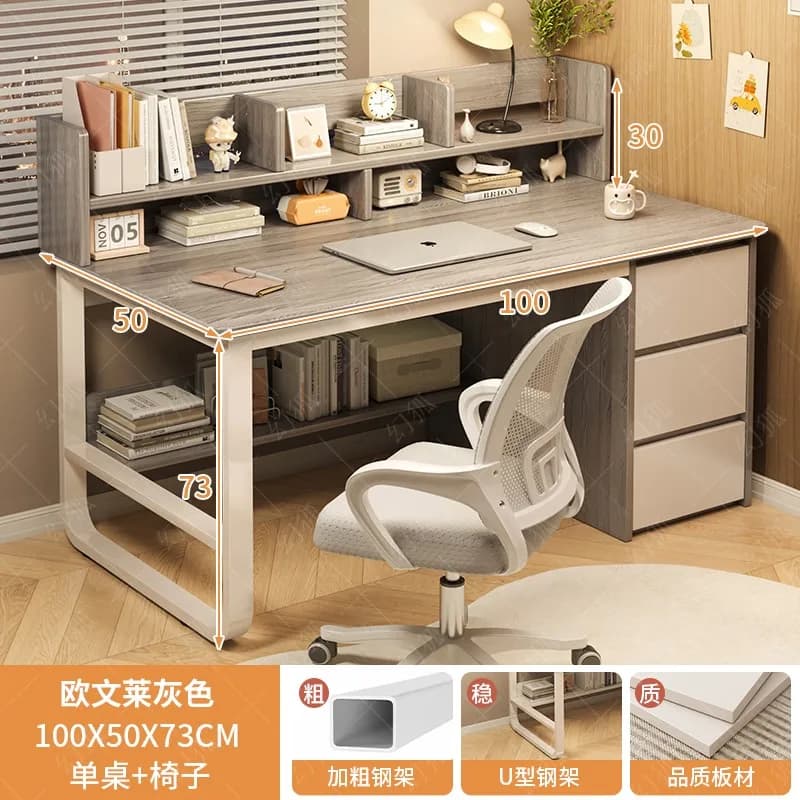 White Drawer Office Desk Fancy Organizer Ergonomic Computer Vanity Office Desk Study Sedentary Biurka Komputerowe Furnitures
