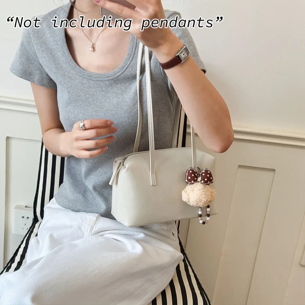 Handheld Bowling Bag for Women, Trendy and Retro Style Underarm Bag, Simple and Large Capacity. Shoulder Bag