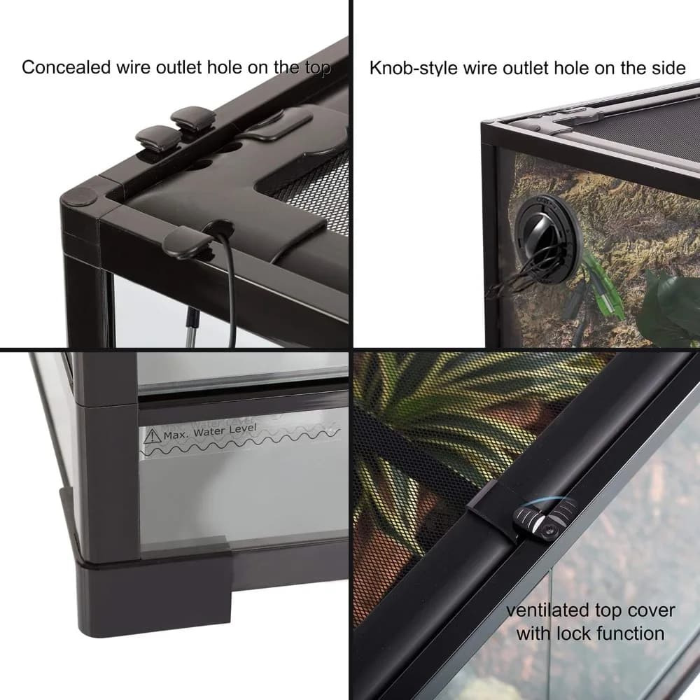 Glass Reptile Terrarium with Double Hinge Door