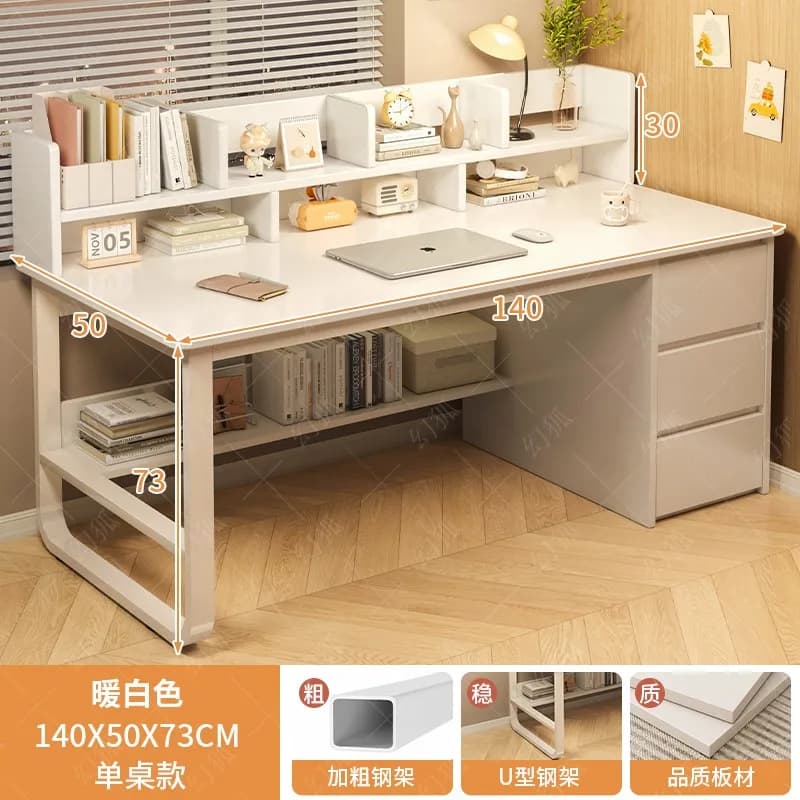 White Drawer Office Desk Fancy Organizer Ergonomic Computer Vanity Office Desk Study Sedentary Biurka Komputerowe Furnitures