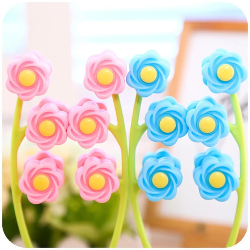 Facial Roller Massager Y Shape Massage Tool Manual Relaxation Device Portable Face-Lift 3D Flower Roller for Neck Body Skin Care