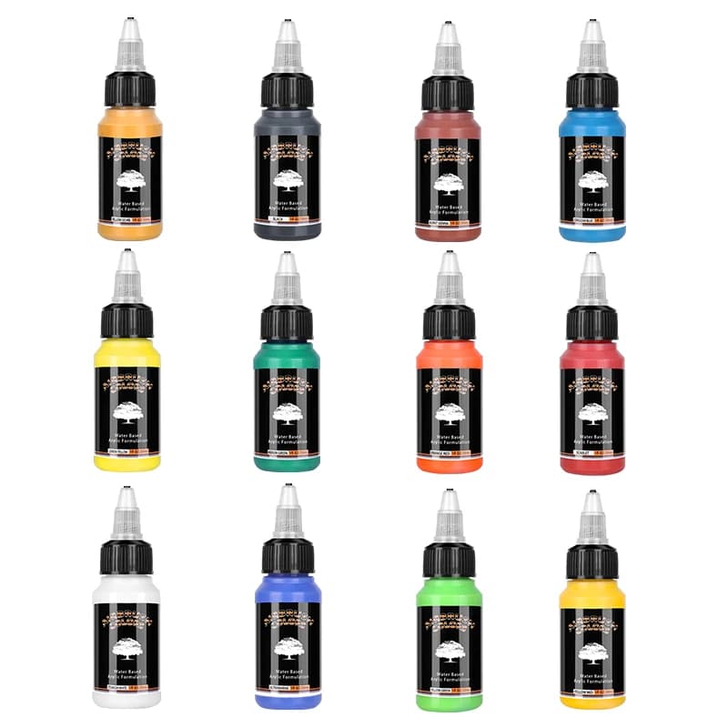 Acrylic Paint Set 12 Colors 30ml Bottles