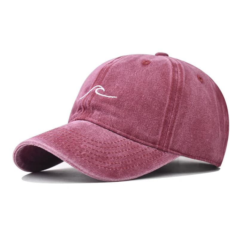 Wave Ripple Embroidery Cotton Baseball Cap