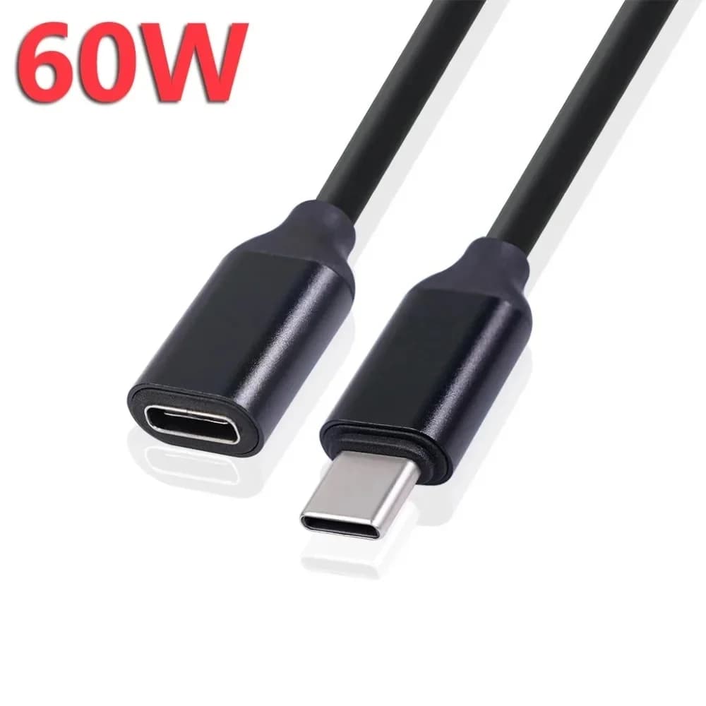 USB C Extension Cord Type C Male to Female Extensions Cable Extensor Charger Wire Connector 0.5M/1M Transmission Extended Cable