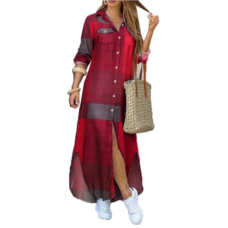 Women Dresses 2026 new fashion sexy single-breasted long dress loose lapel spring autumn women's clothing vestidoes