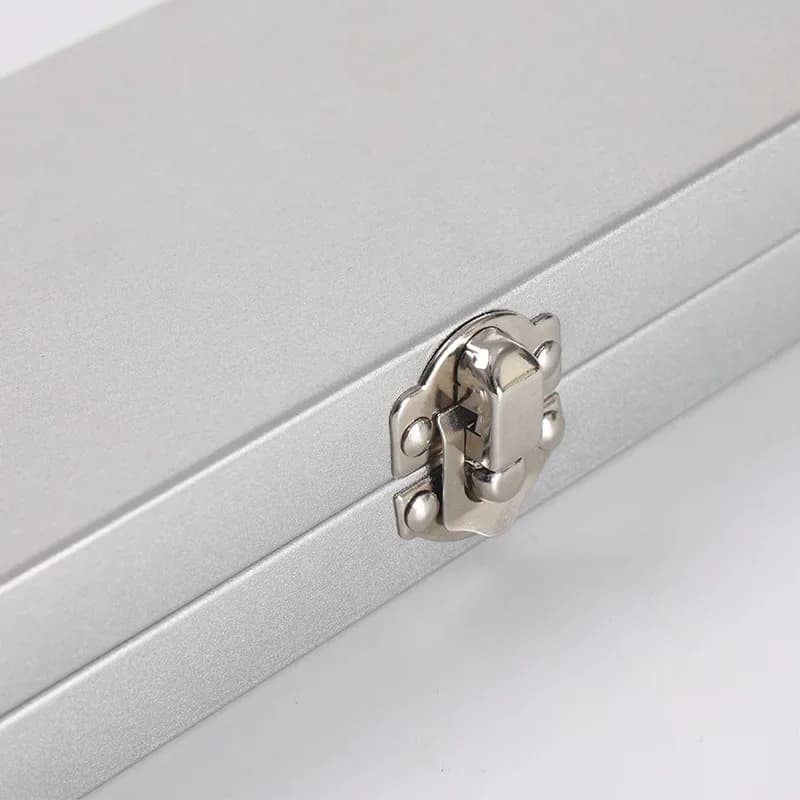 Office Supplies Storage-Perfect  Durable Silvery Gray Metal Rectangular Box with Lid-Ideal for Bills Cosmetics for Home Office