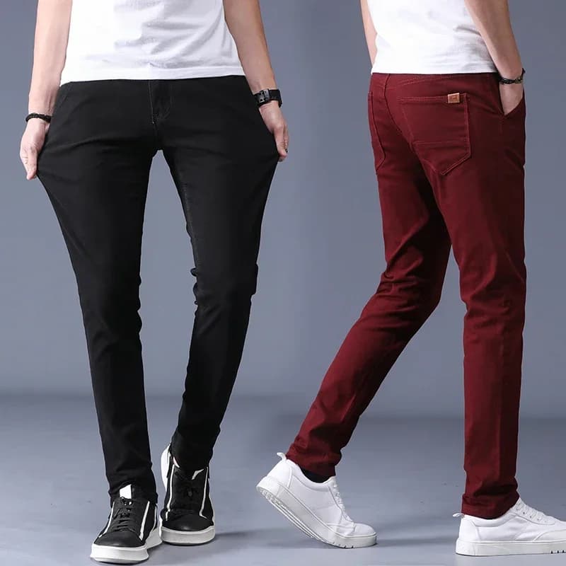Men's Slim Fit Khaki Casual Trousers
