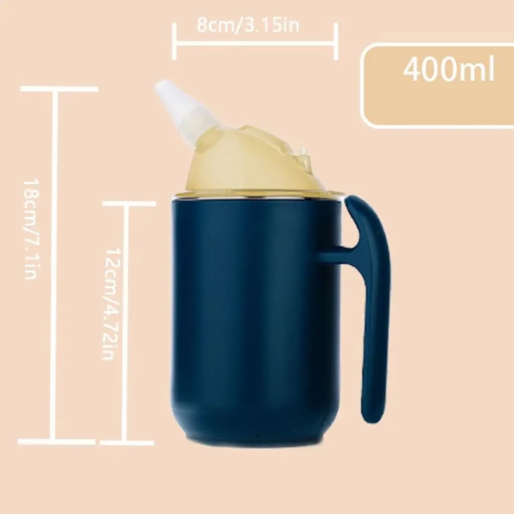 Spill-Proof Stainless Steel Sippy Cup with Straw