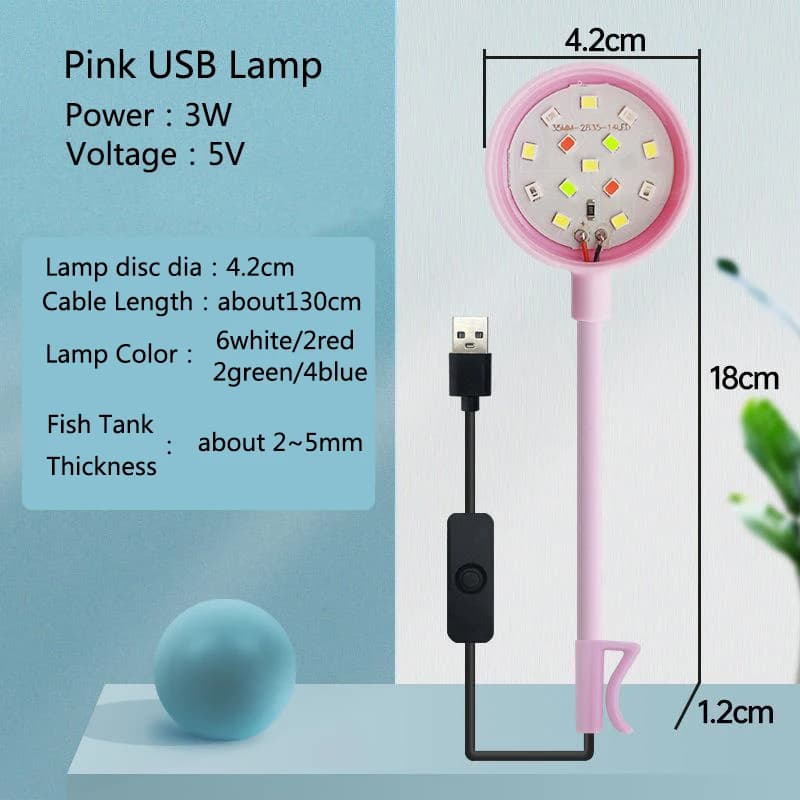 3W 5V USB Aquarium Light LED Waterproof Fish Tank Lighting Underwater Fish Lamp Aquariums Decor Plant Lamp Mini fish tank light