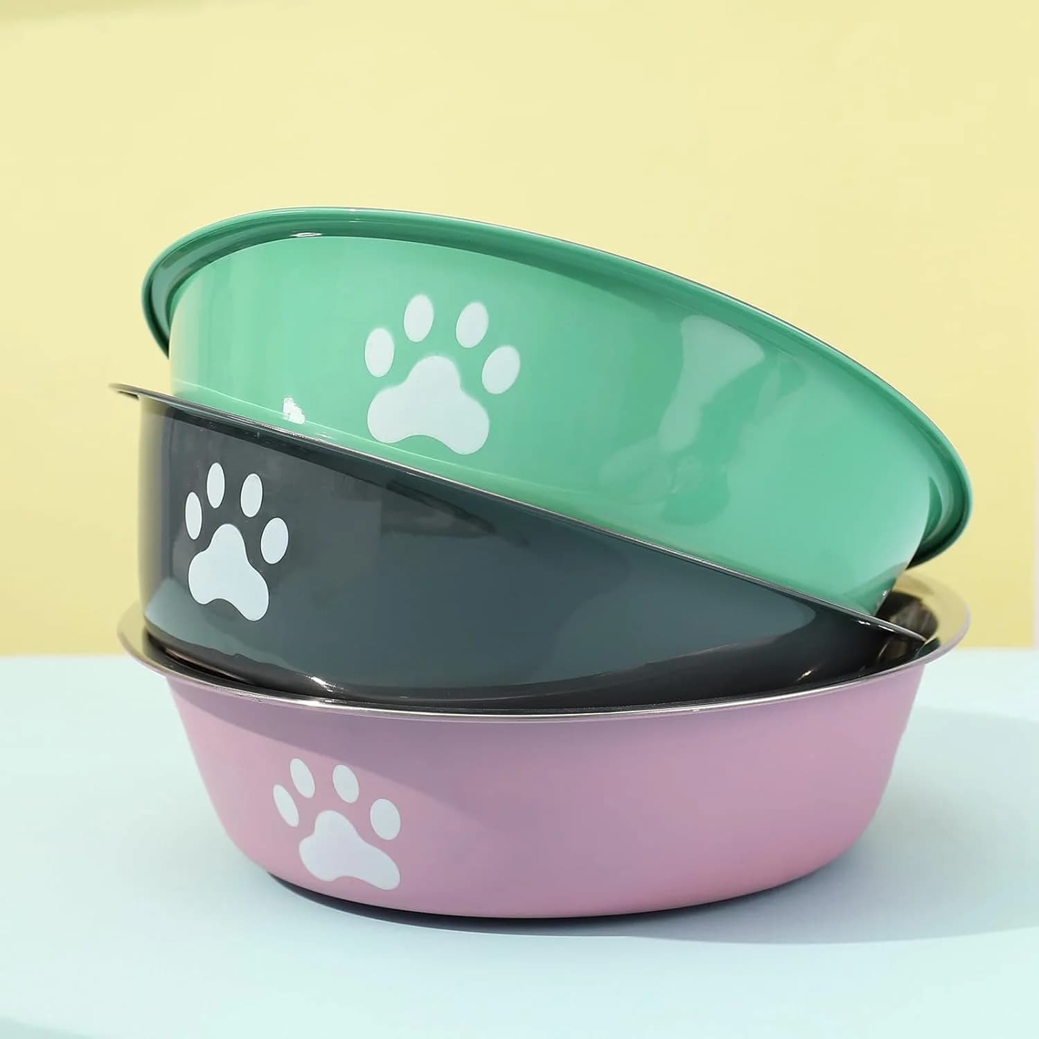 Stainless Steel Pet Feeding Bowls with Non-Slip Base