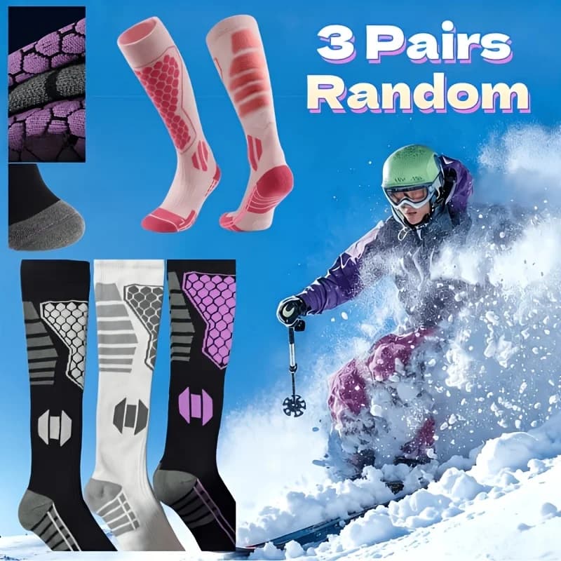 Winter Ski Socks Thick Warm 3 Pairs