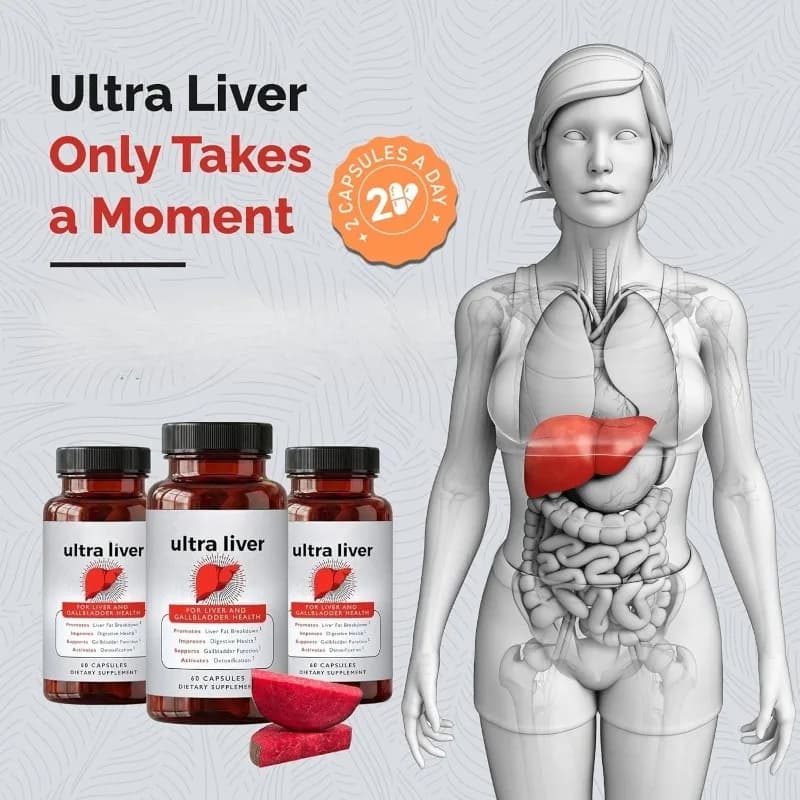 Ultra Liver Supplement with Milk Thistle & Dandelion Root Extract Rich in Antioxidants Promote Natural Detoxification 60Capsules