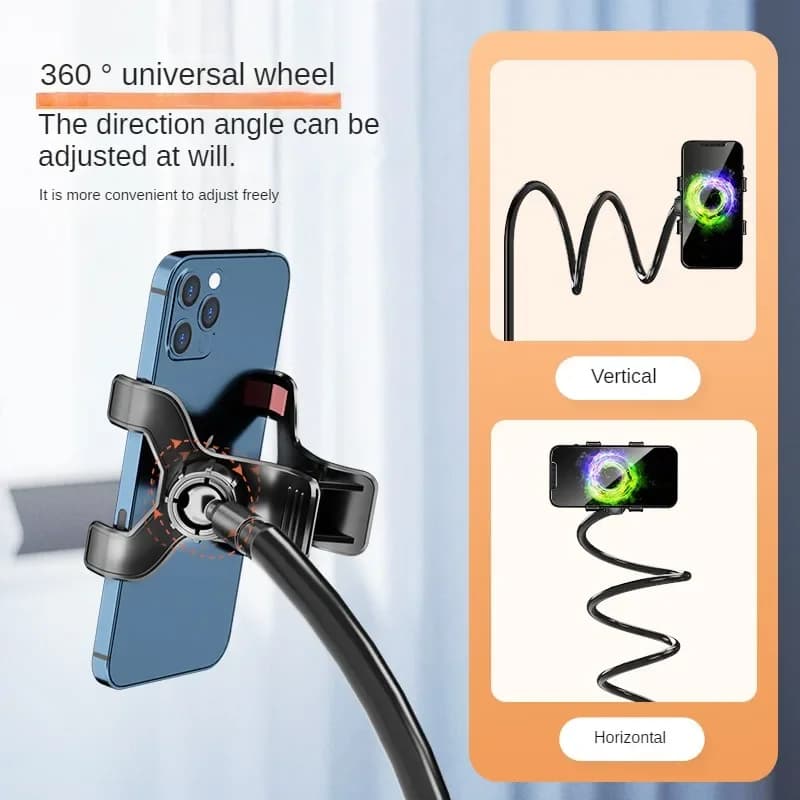 100cm Phone Clip on Stand Holder with Grip Flexible Long Arm Lazy Bracket Mount Clamp for IPhone 15 Pro Accessories Phone Holder