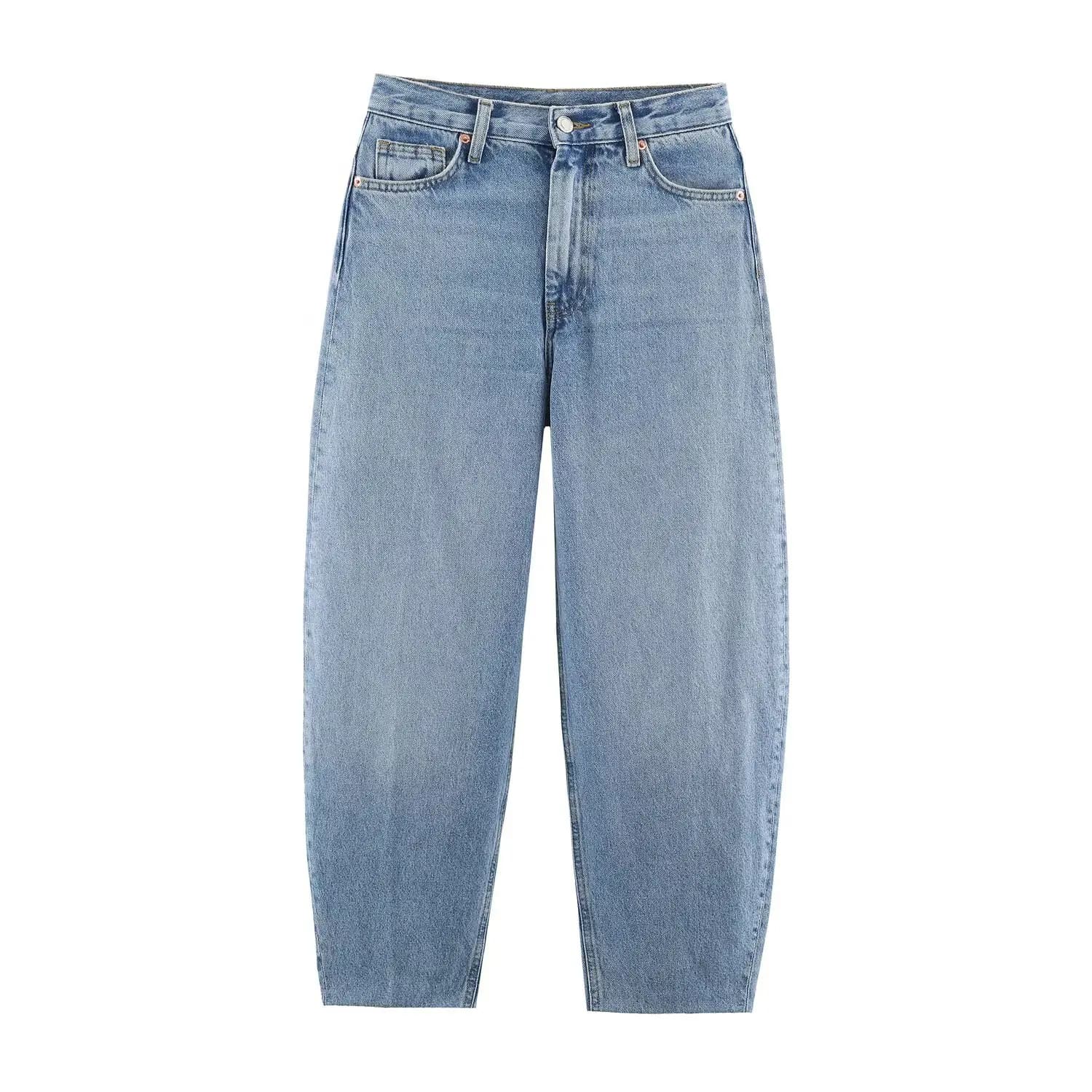 High Waist Tapered Denim Jeans