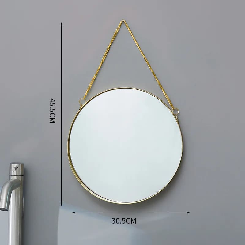 Round Stainless Steel Wall Mount Bathroom Mirror