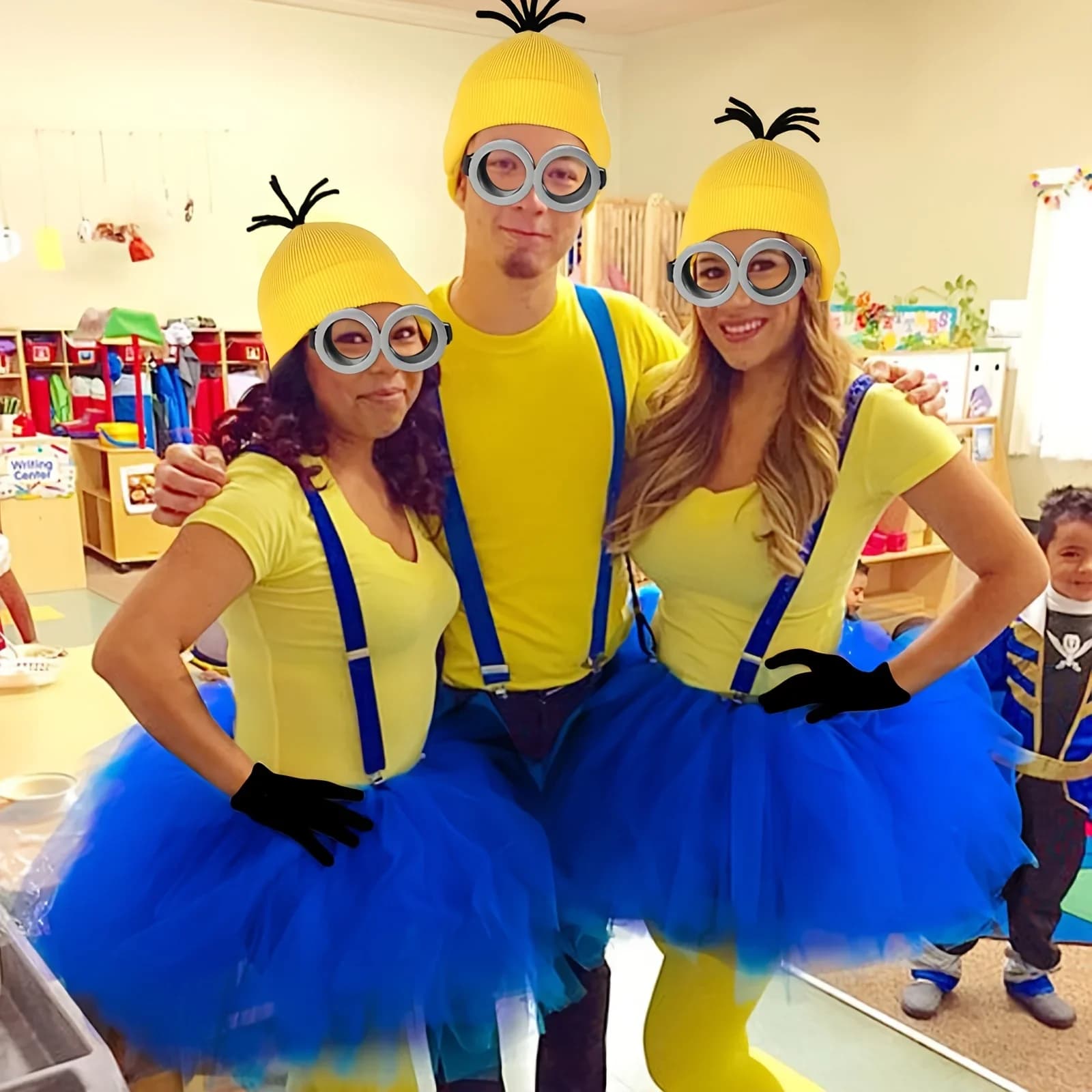 Halloween Costume for Adult Women Goggles Glasses/ Beanie Hats/Gloves/Tutu Skirt/Suspenders Accessories Cosplay Party Set