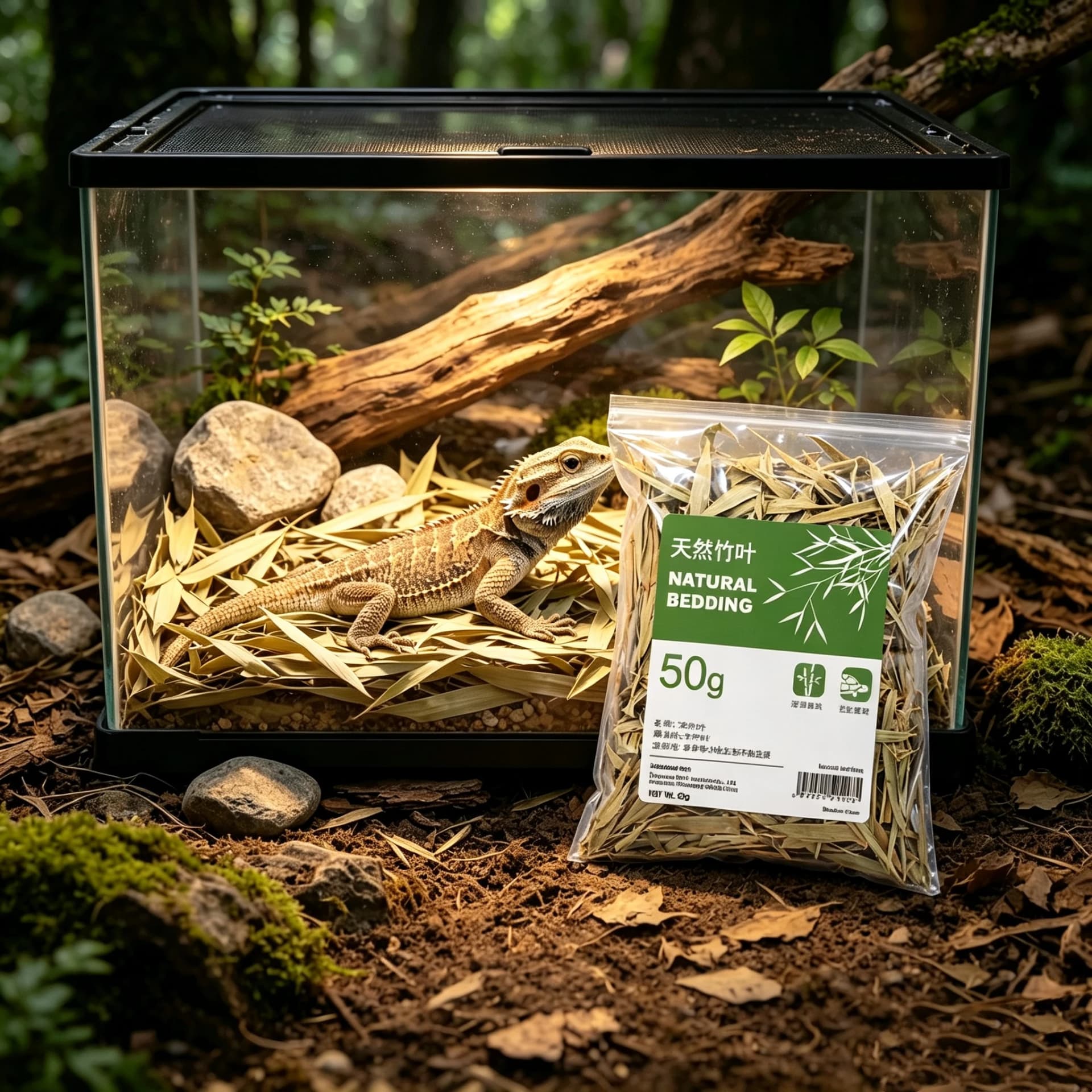 Natural Bamboo Leaf Bedding for Reptiles