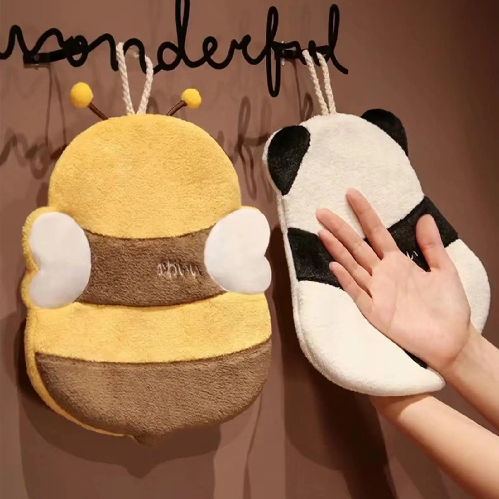 Cartoon Hand Towel with Hanging Loop