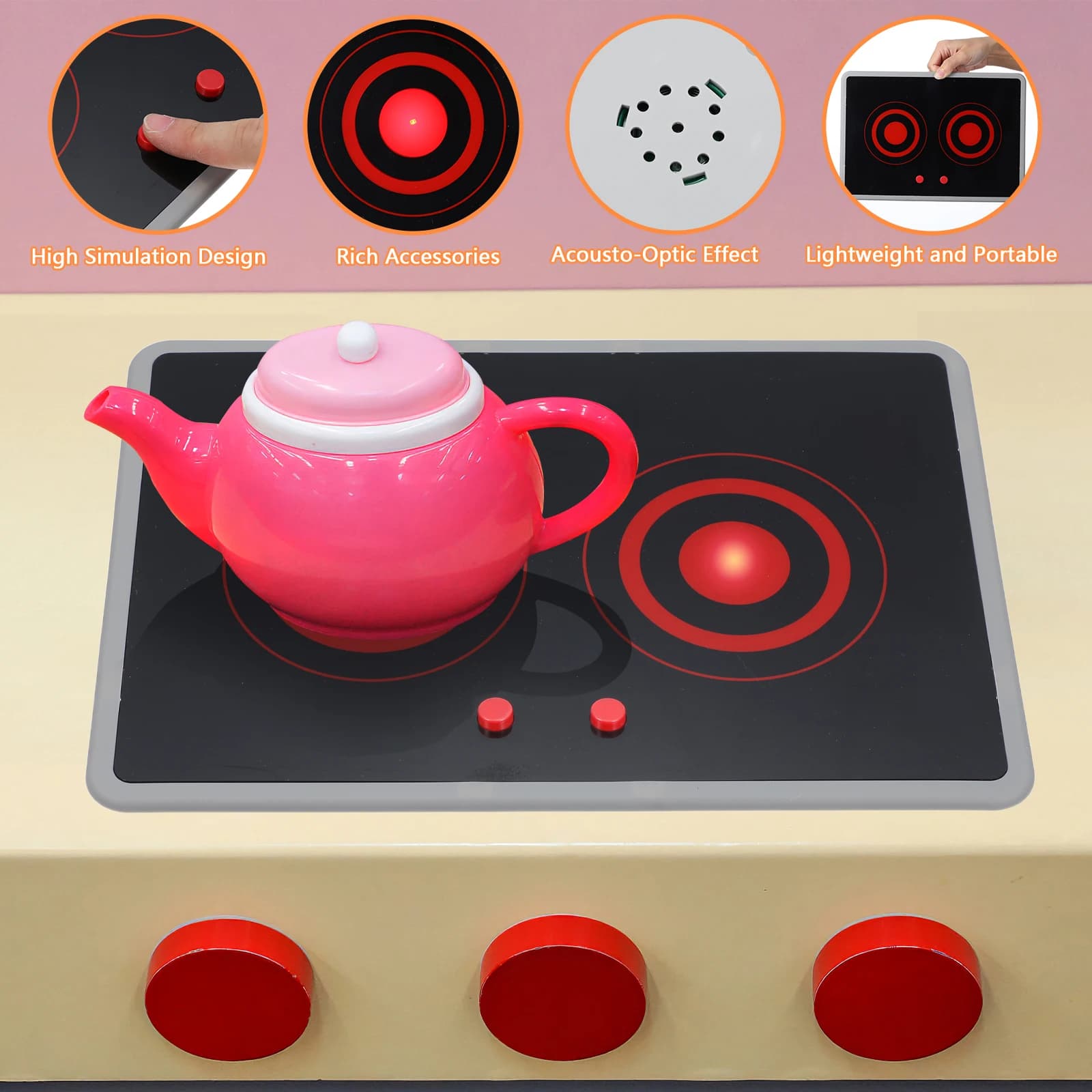 Kids Play Induction Stove Toy With Sound and Light