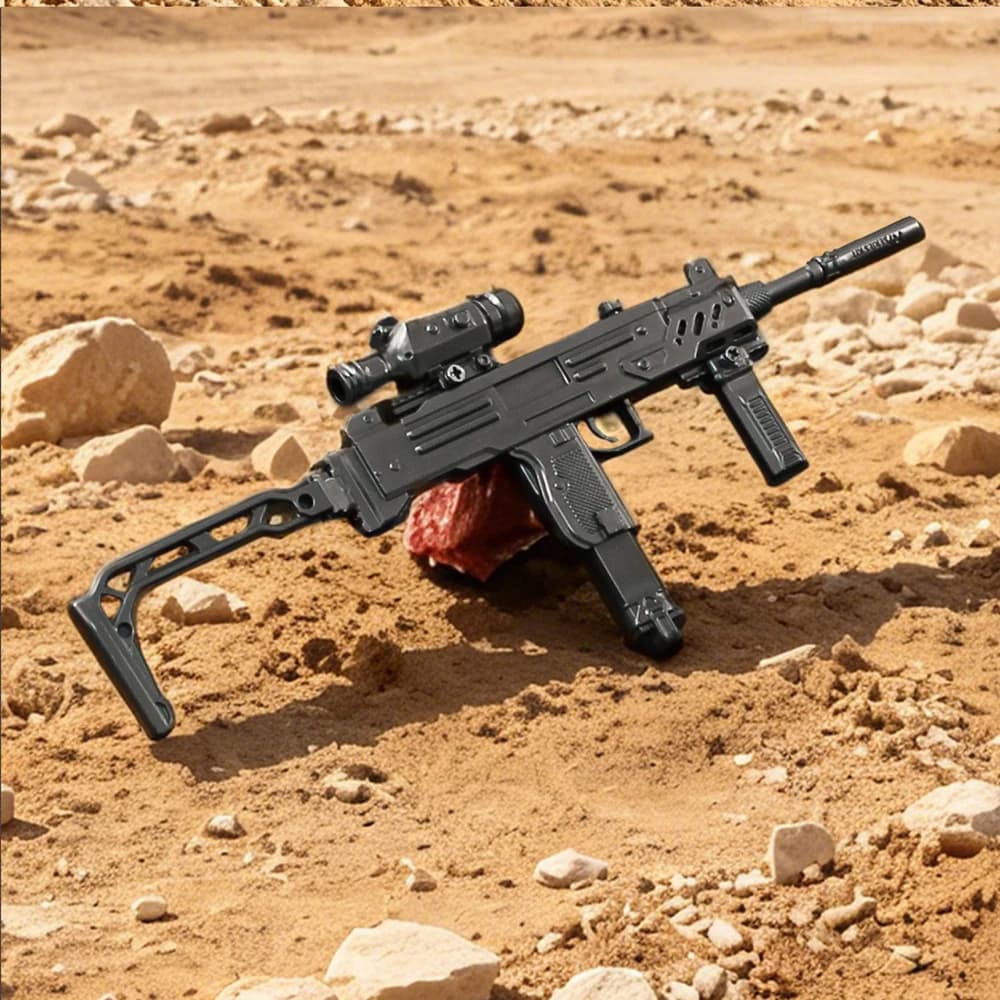 Delta Force UZI Metal Model 20cm Zinc Alloy Miniature Replica Detachable Accessories Desktop Display Collection Gift