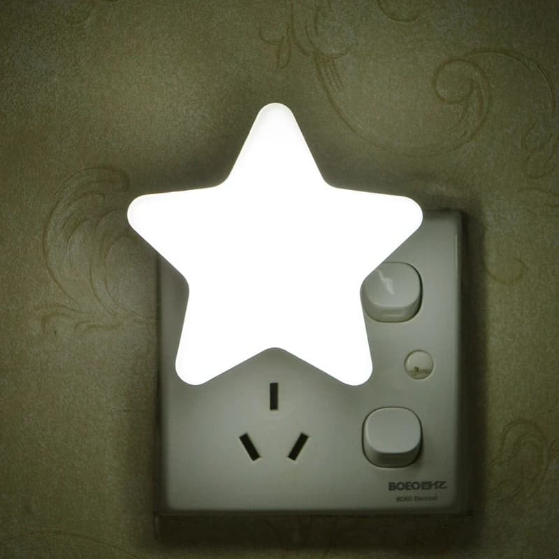 LED Stars Night Lights EU/US Plug Night Lamp Light Home Decoration Bedroom Bedside Baby Room Living Room Corridor Lighting