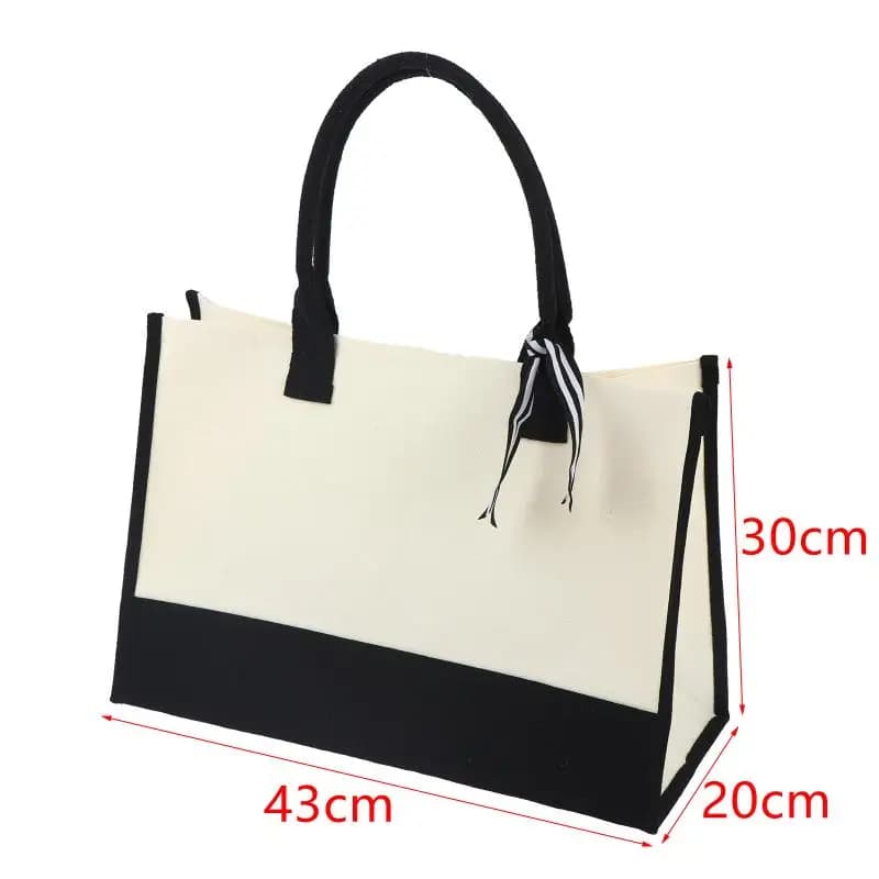 Jute Reusable Shopping Tote with Handles