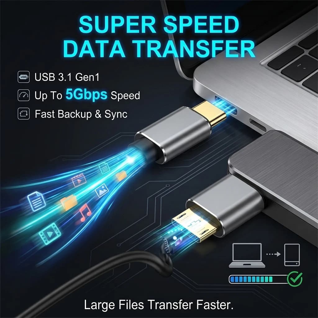 USB C to Micro B Cable USB 3.1 Gen1