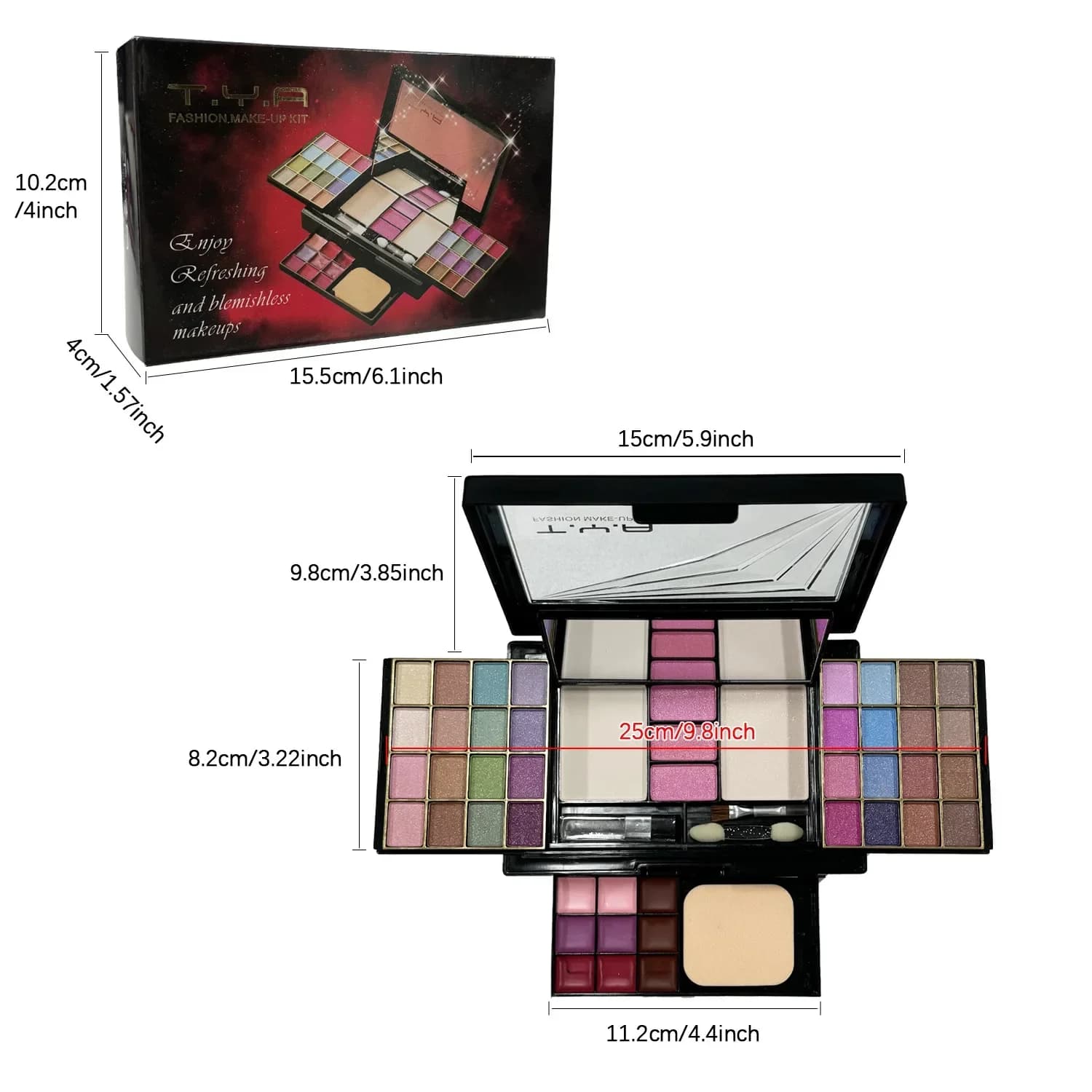 Makeup Kit Full Set for Women Multi-functional All in One Box New 46Color Face Lipstick Eye Shadow Eyebrow Brush Make Up Palette