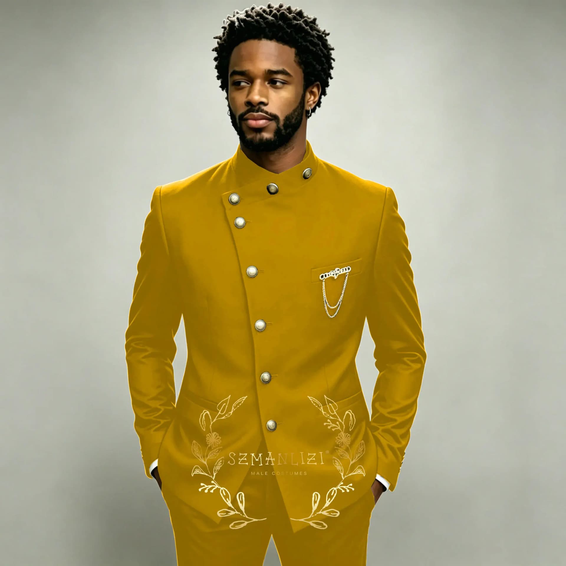 Navy Double Breasted Slim Fit Formal Suit