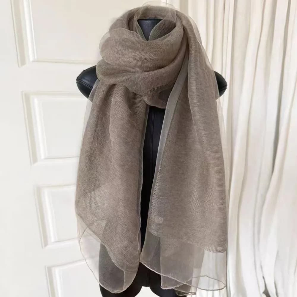 Mulberry Silk Blend Double Layer Scarf