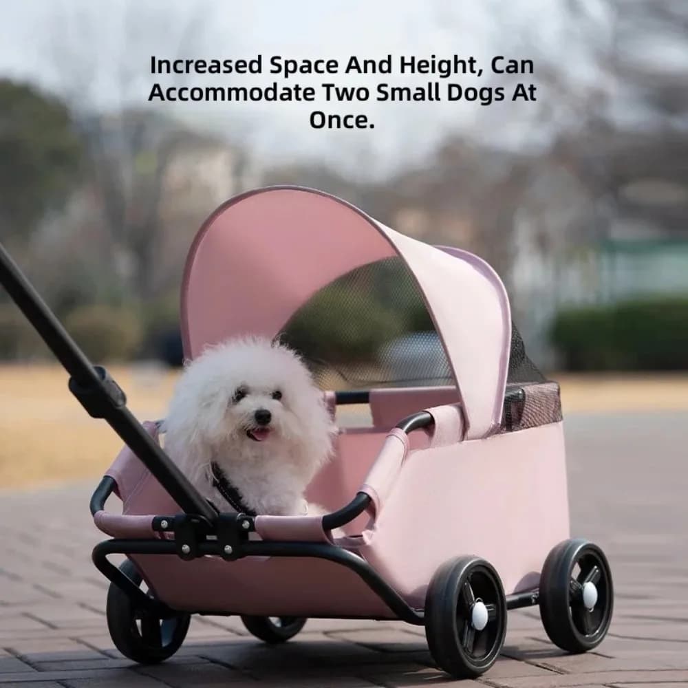 Foldable Portable Pet Stroller Manual Push-pull Small Pet Stroller Outdoor Travel Dog Walking Travel Pet Cat and Dog Stroller