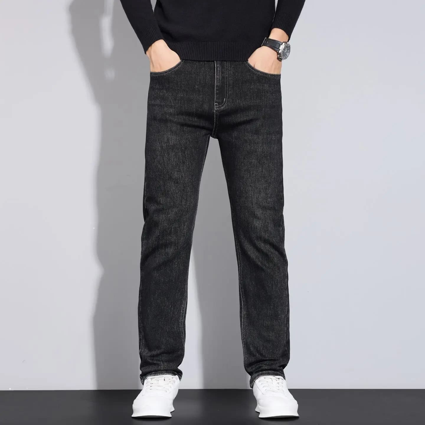 Men's Elastic Slim Fit Business Casual Jeans