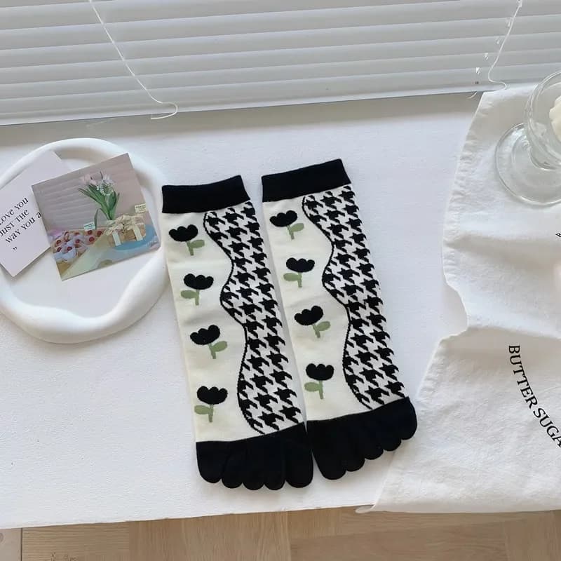 Cotton Five Finger Boot Socks Women