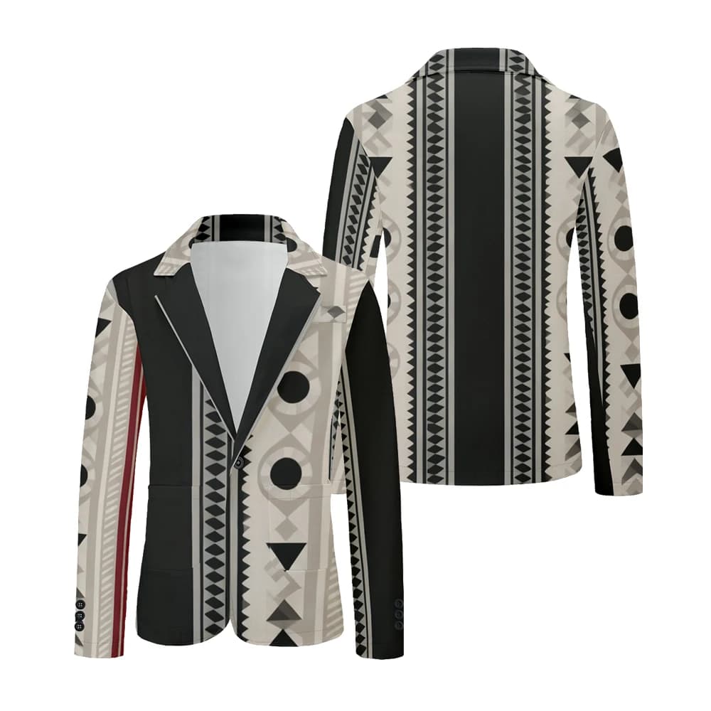 Men's Geometric Print Oversized Blazer
