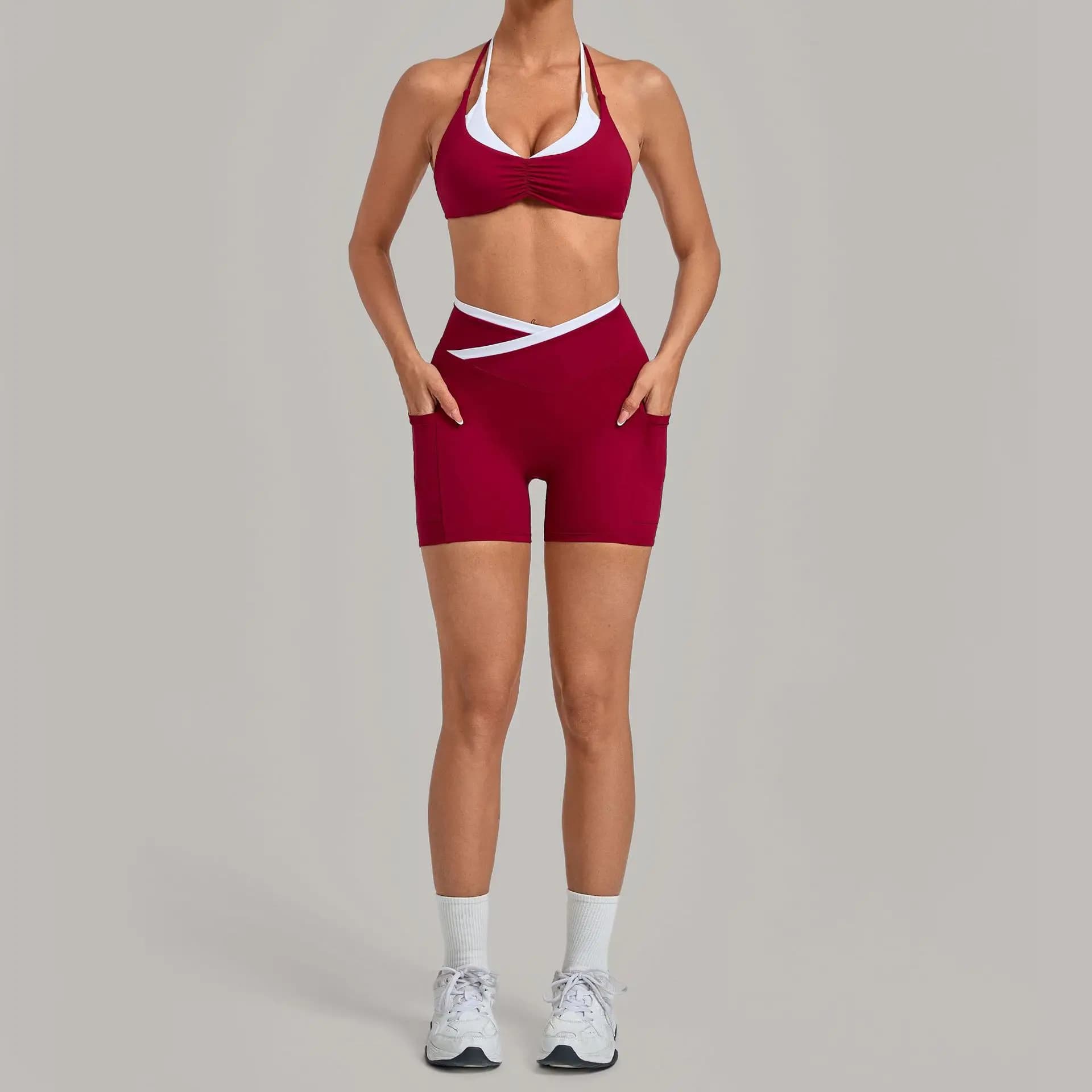 Women's Backless Halter Yoga Set