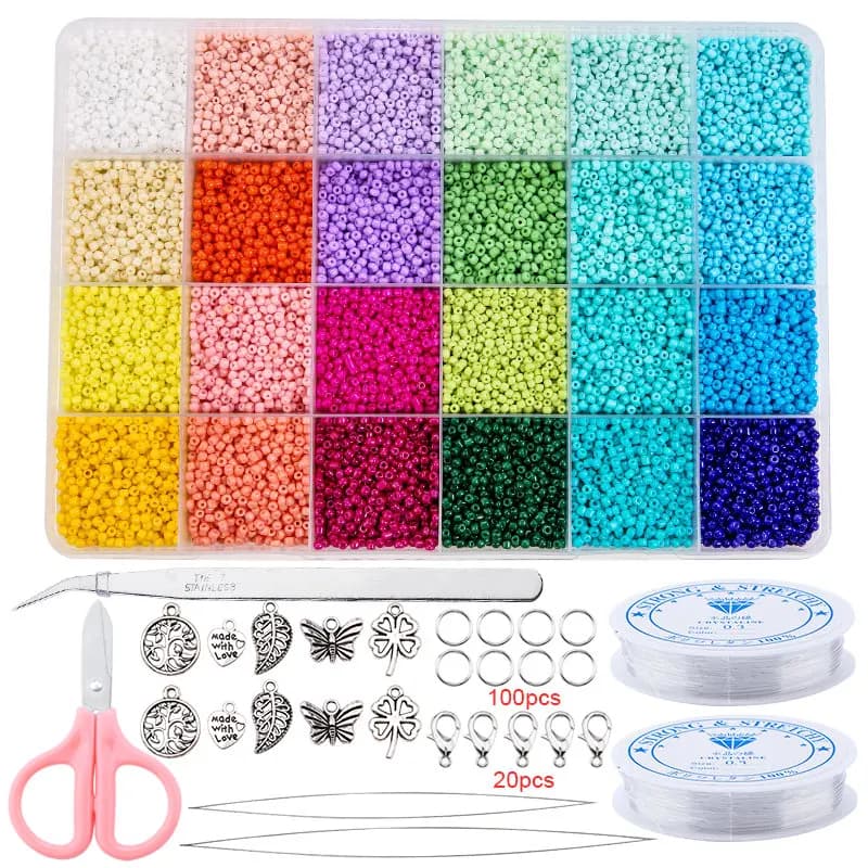 Glass Seed Beads Jewelry Making Kit 20000pcs